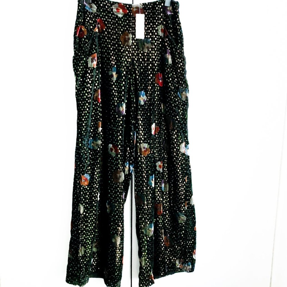 NWT anthropologie pasquette velvet wide-leg pants - Picture 9 of 14